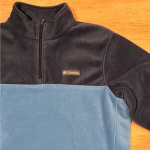 Columbia Steens Mountain 1/2 Zip Fleece Pullover Navy Light Blue AM1528 Mens XL